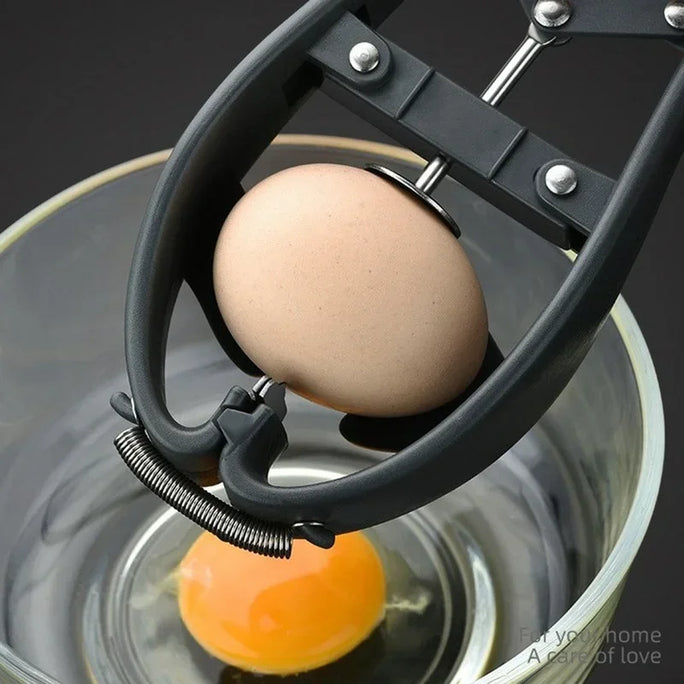Stainless Steel Handheld Egg Opener Egg Cracker Egg Separator with Egg Yolk White Separator Eggshell Cutter Egg Cracking Tool