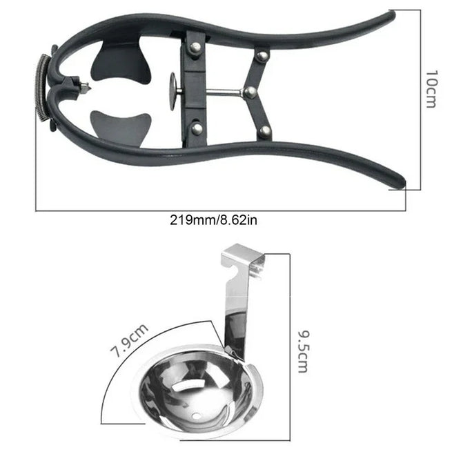 Stainless Steel Handheld Egg Opener Egg Cracker Egg Separator with Egg Yolk White Separator Eggshell Cutter Egg Cracking Tool